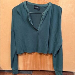 Urban Outfitters Teal Buttoned Crop Top